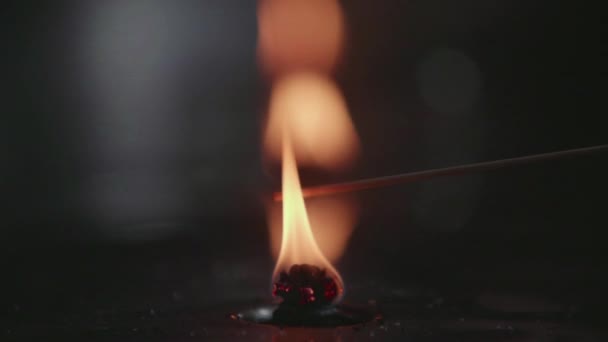 Unidentified Person Burning Incense Sticks Slow Motion — Stock Video