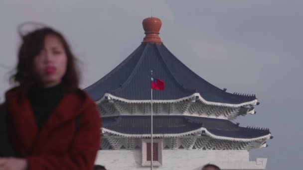 März 2018 Zeitlupenaufnahme Der Chiang Kai Shek Gedenkhalle — Stockvideo