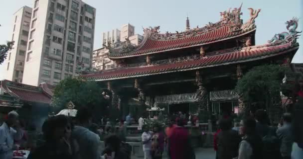 Feb 2018 Time Lapse Shot People Make Merit Chinese Lunar — Stock Video