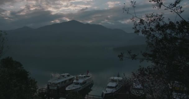 Idő Csúszás Lövés Sun Moon Lake Nemzeti Scenic Area Nantou — Stock videók