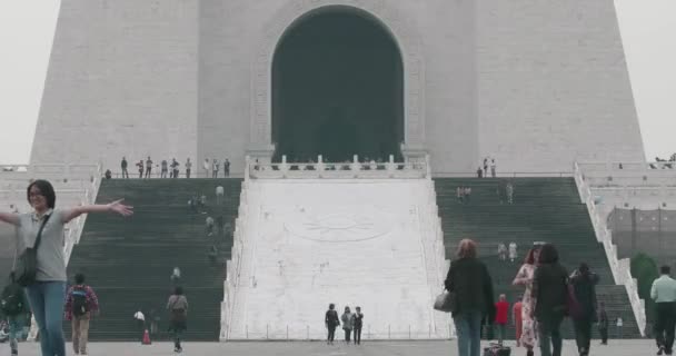 Mart 2018 60Fps Hızlandırılmış Atış Turist Chiang Kai Shek Memorial — Stok video