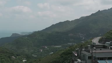 4 k hızlandırılmış bir kadeh Jiufen, Ayrıca yazıldığından Jioufen veya Chiufen. Bir dağ alan Ruifang bölgesinde, New Taipei City