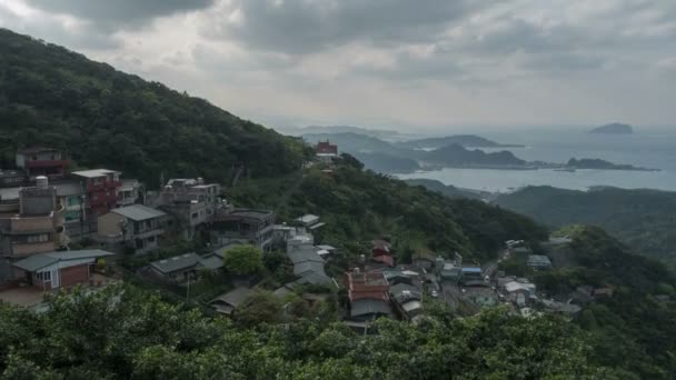 九份的延时拍摄 也拼写 Jioufen 或九份 新台北市 Ruifang 地区的一个山区 — 图库视频影像