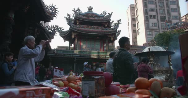 Fév 2018 Les Gens Font Honneur Nouvel Lunaire Chinois Temple — Video