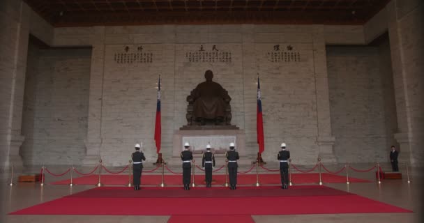 Marzo 2018 Cambio Guardia Chiang Kai Shek Memorial Hall — Vídeos de Stock