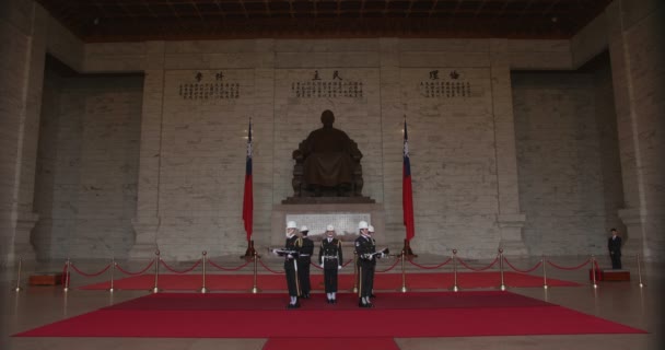 Března 2018 Střídání Stráží Chiang Kai Shek Memorial Hall — Stock video