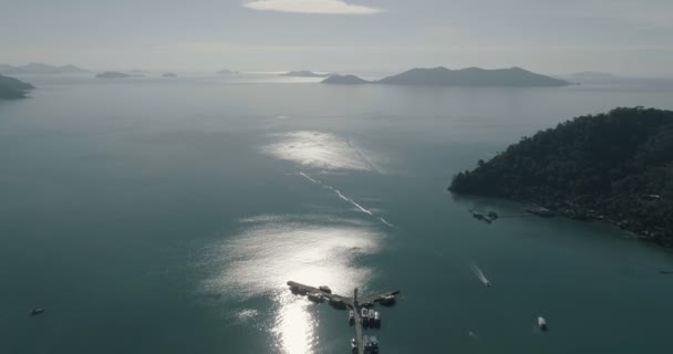 Luftaufnahme Des Pier Von Bang Bao Koh Chang Island Trat — Stockvideo
