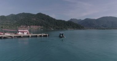 Bang Bao Pier hava görünümünü. Koh Chang Adası,: Trat, Thailand