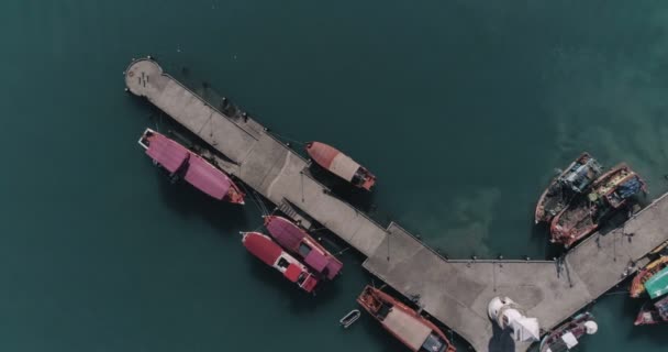 Luftaufnahme Des Pier Von Bang Bao Koh Chang Island Trat — Stockvideo