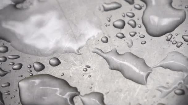 Vattendroppar Rostfri Diskbänk Närbild Slow Motion Höghastighets Kamera — Stockvideo
