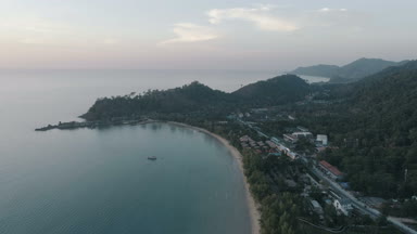 Havadan görünümü Klong Prao Beach, Koh Chang,: Trat, Thailand