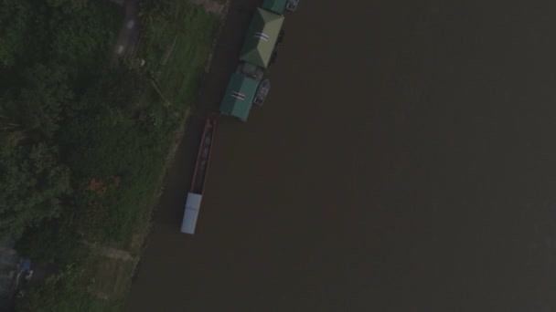 Veduta Aerea Del Fiume Mekong Tra Chiang Khong Una Piccola — Video Stock