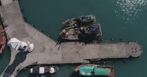 Ocak 2018 Balıkçı Teknesi Bang Bao Iskelede Havadan Görünümü Koh — Stok video