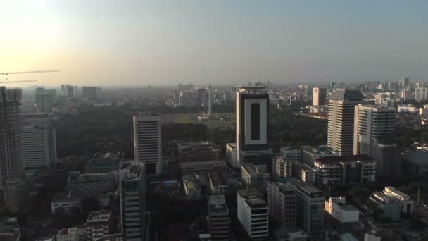 Vista Aérea Monumen Nasional Yakarta Indonesia — Vídeos de Stock