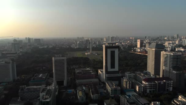 Vista Aérea Monumen Nasional Yakarta Indonesia — Vídeos de Stock