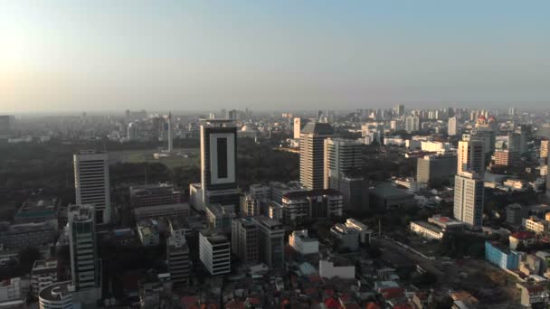 Luchtfoto Van Monumen Nasional Jakarta Indonesië — Stockvideo