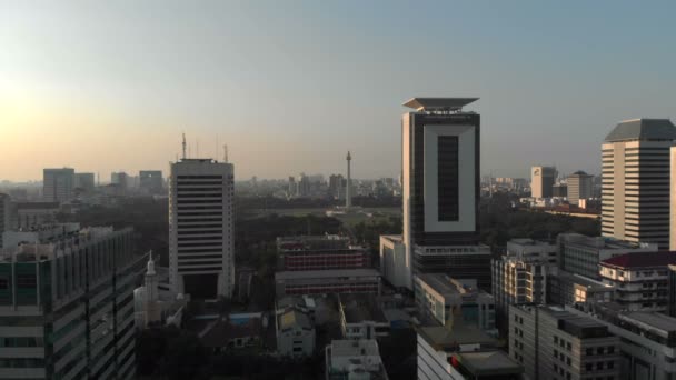 Letecký Pohled Monumenšova Jakarta Indonésie — Stock video