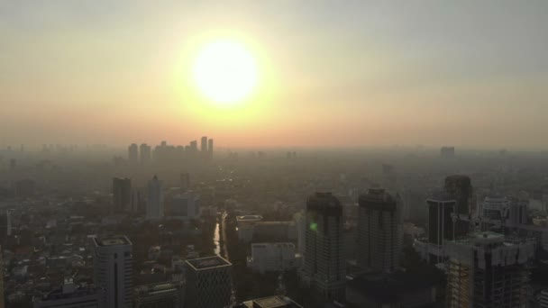 Vista Aérea Contaminación Atmosférica Yakarta Indonesia — Vídeos de Stock