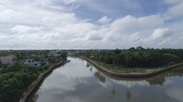 Flygfoto Över Pattani Floden Pattani Thailand — Stockvideo