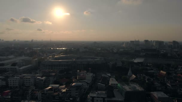 Vista Aérea Cidade Velha Bangkok Grande Palácio — Vídeo de Stock