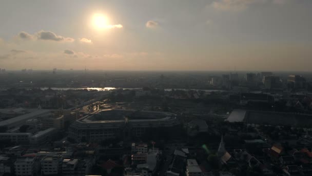 Vista Aérea Cidade Velha Bangkok Grande Palácio — Vídeo de Stock