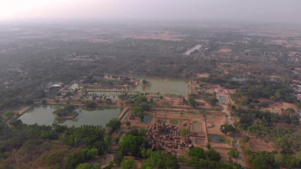 Widok Lotu Ptaka Parku Historycznego Sukhothai Filmik Stockowy