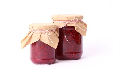 ev yapımı reçel ahududu beyaz izole