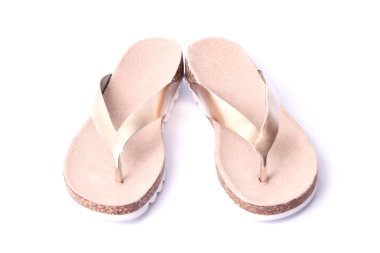 tokat izole üzerinde beyaz erkek. plaj ayakkabı kadınlar için.