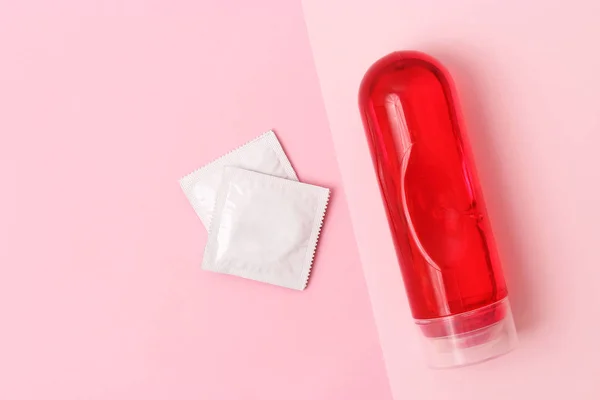 Intim Smøremiddel Farget Bakgrunn Intim Gel Behagelig Sex – stockfoto
