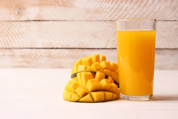 Mangosap Een Glas Mangofruit — Stockfoto