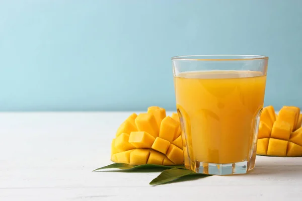 Mango Juice Glass Mango Fruit — Stock Photo, Image