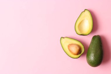 Renkli arka planda Avokado meyvesi.