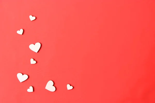 Valentine\'s day background in minimalism style. Hearts, background, place to insert text.