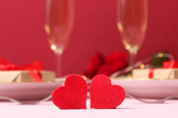 Romantic dinner, Valentine\'s Day background.