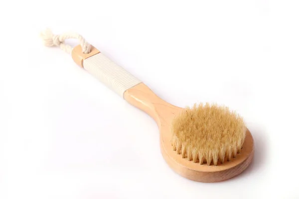 Brush Dry Massage White Background Isolated — Stock Photo, Image