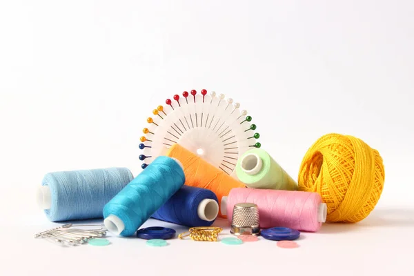 Sewing Threads White Background Set — Stock Photo, Image