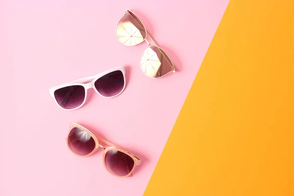 Set Sunglasses Colored Background — Stock Photo, Image