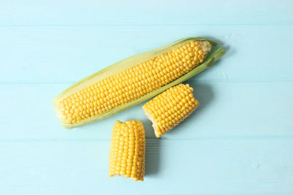 Fresh Corn Colored Background Corn Heads — Stock Photo, Image