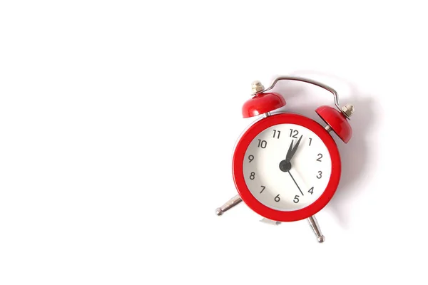 Beyaz Arka Planda Çalar Saat Retro Saat Alarm Saati — Stok fotoğraf