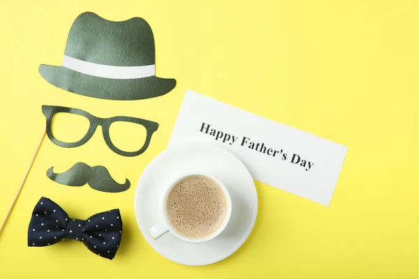 Background Day Father Colored Background Top View — Stock Photo, Image