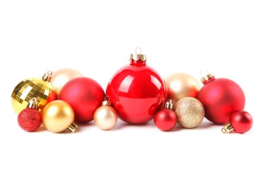 Noel süslemeleri beyaza izole edilmiş