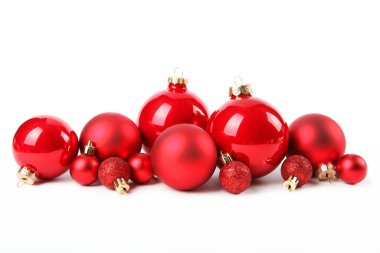 Noel süslemeleri beyaza izole edilmiş