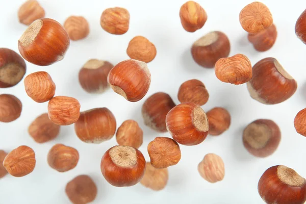 Hazelnuts Close White Background — Stock Photo, Image