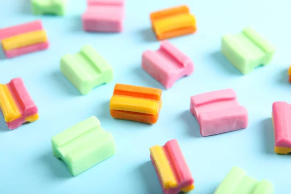 Many Different Chewing Gums Table — Stock Photo, Image