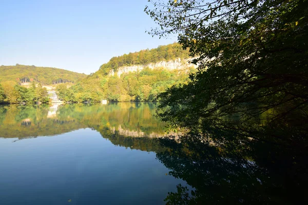 Utsikt Över Den Karst Blå Sjön Bergen Norra Kaukasus — Stockfoto