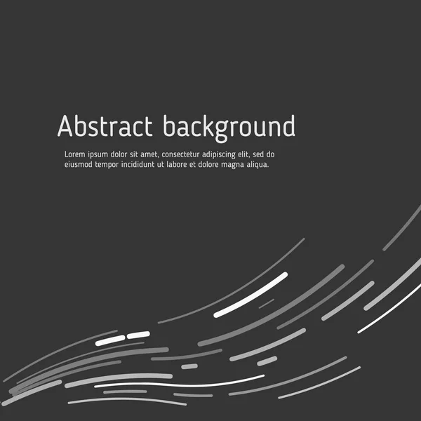 Abstrakt Vit Våg Svart Bakgrund — Stock vektor