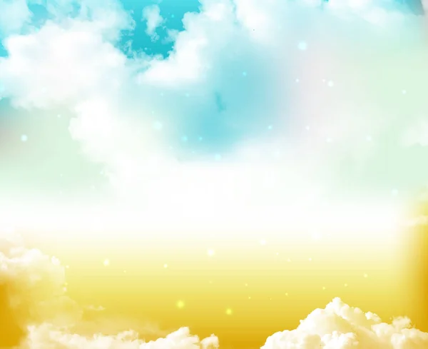 Fondo Verano Cielo Nubes Ilustración Vectorial Espacio Para Texto — Vector de stock