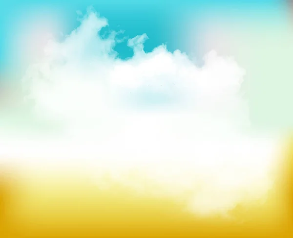 Summer Background Sky Clouds Vector Illustration Space Your Text — Stock Vector