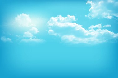 Gökyüzü ve bulutlar. Kartı, metin tasarım, arka plan yazdırma.