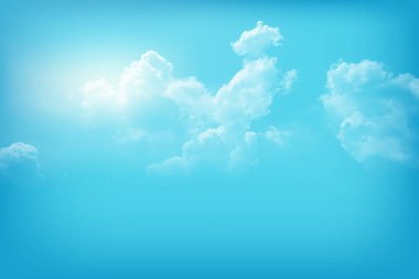 Gökyüzü ve bulutlar. Kartı, metin tasarım, arka plan yazdırma.